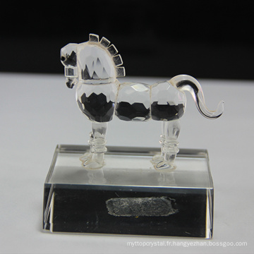 Figurines de cheval en verre cristal vente chaude